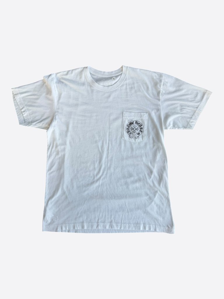 Chrome Hearts White & Black Miami Exclusive Horseshoe Logo T-Shirt